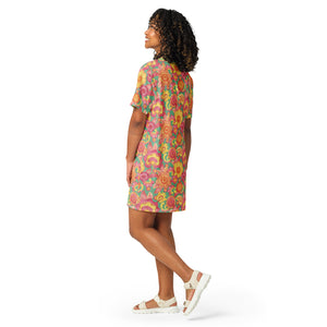 Frolicking Floral T-shirt Dress