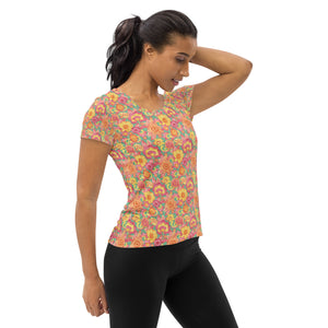 Frolicking Floral Athletic T-shirt