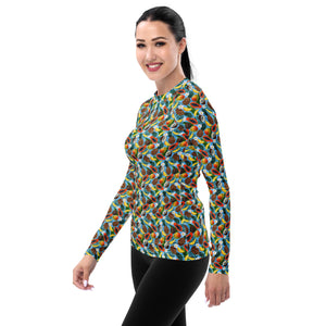 Tropical Fruit Women's Rash Guard - Happiness Looks Beautiful