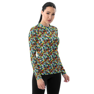 Tropical Fruit Women's Rash Guard - Happiness Looks Beautiful