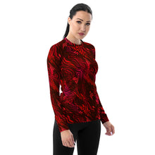 Load image into Gallery viewer, Be Happy Wine Women&#39;s Rash Guard - Happiness Looks Beautiful