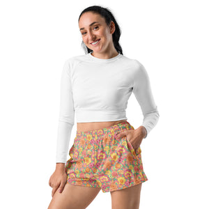 Frolicking Floral Athletic Short Shorts