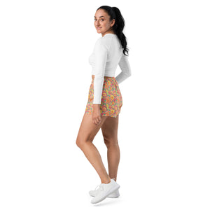 Frolicking Floral Athletic Short Shorts