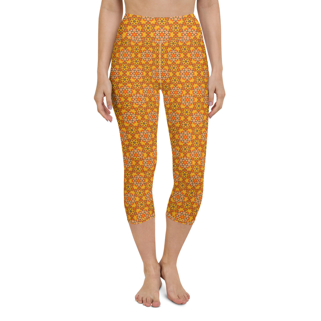 Sun-Kissed Yoga Capri Leggings