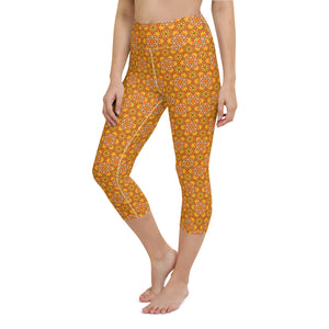 Sun-Kissed Yoga Capri Leggings