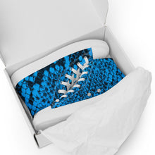 Load image into Gallery viewer, Blue Snakeskin Print Men&#39;s High Top Canvas Shoes