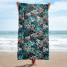 Load image into Gallery viewer, Blue Animal Print Towel