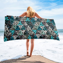 Load image into Gallery viewer, Blue Animal Print Towel