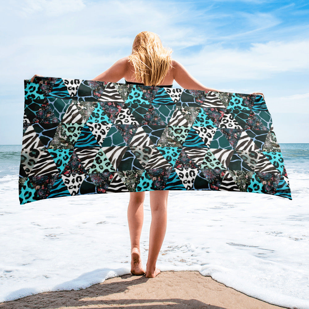 Blue Animal Print Towel