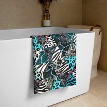 Load image into Gallery viewer, Blue Animal Print Towel