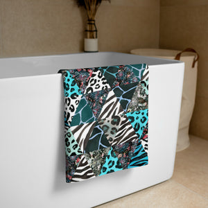 Blue Animal Print Towel