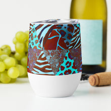 Load image into Gallery viewer, Animal Print Wine Tumbler - Happiness Looks Beautiful