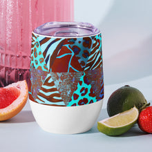 Load image into Gallery viewer, Animal Print Wine Tumbler - Happiness Looks Beautiful