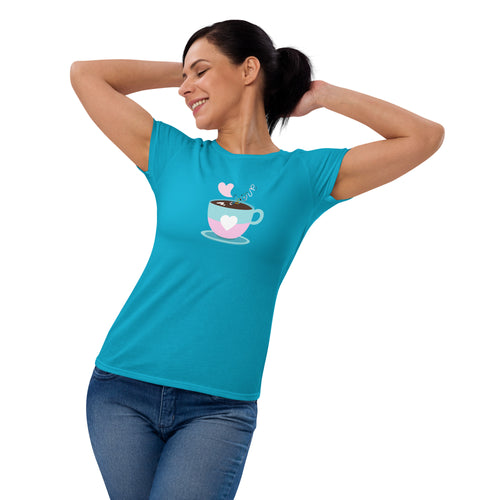 Coffee Lover Women's Short Sleeve T-Shirt - Happiness Looks Beautiful