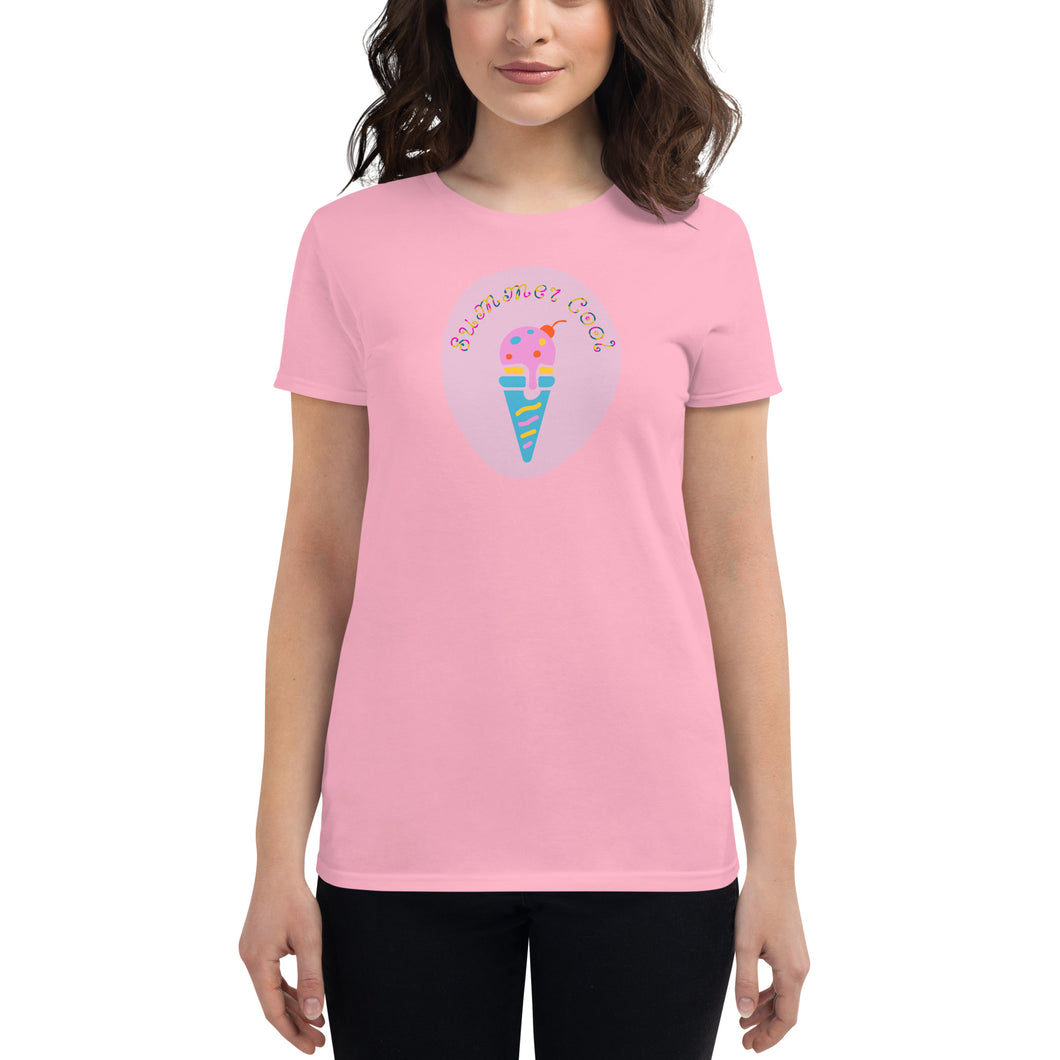 Summer Cool Women's Short Sleeve T-Shirt - Happiness Looks Beautiful