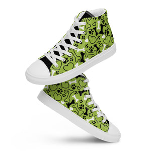 Dog Lover Women’s High Top Canvas Shoes - Happiness Looks Beautiful