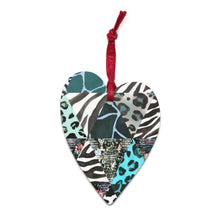 Load image into Gallery viewer, Blue Animal Print Wooden Ornaments - Happiness Looks Beautiful