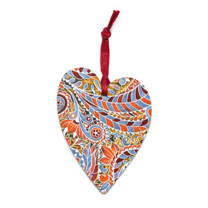 Paisley Party Wooden Ornaments - Happiness Looks Beautiful