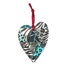 Load image into Gallery viewer, Blue Animal Print Wooden Ornaments - Happiness Looks Beautiful