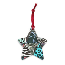 Load image into Gallery viewer, Blue Animal Print Wooden Ornaments - Happiness Looks Beautiful