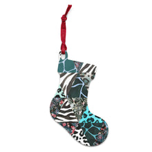 Load image into Gallery viewer, Blue Animal Print Wooden Ornaments - Happiness Looks Beautiful