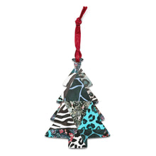 Load image into Gallery viewer, Blue Animal Print Wooden Ornaments - Happiness Looks Beautiful