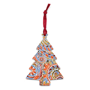 Paisley Party Wooden Ornaments - Happiness Looks Beautiful