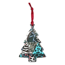 Load image into Gallery viewer, Blue Animal Print Wooden Ornaments - Happiness Looks Beautiful