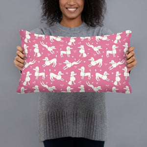 Pink Poodle Pillow - Happiness Looks Beautiful