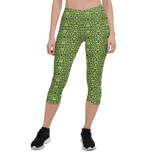 Load image into Gallery viewer, Green and Black Capri Leggings - Happiness Looks Beautiful