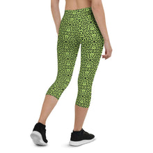 Load image into Gallery viewer, Green and Black Capri Leggings - Happiness Looks Beautiful