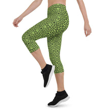 Load image into Gallery viewer, Green and Black Capri Leggings - Happiness Looks Beautiful