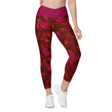 Load image into Gallery viewer, Be Happy Wine Crossover Leggings with Pockets - Happiness Looks Beautiful