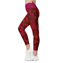 Load image into Gallery viewer, Be Happy Wine Crossover Leggings with Pockets - Happiness Looks Beautiful