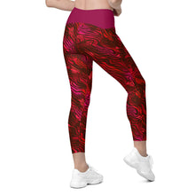 Load image into Gallery viewer, Be Happy Wine Crossover Leggings with Pockets - Happiness Looks Beautiful