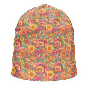 Frolicking Floral Kids Beanie - Happiness Looks Beautiful