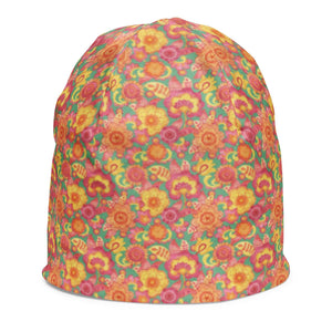 Frolicking Floral Kids Beanie - Happiness Looks Beautiful