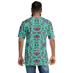 Aqua Blue Paisley Men's T-shirt - Happiness Looks Beautiful