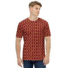 Load image into Gallery viewer, Burgundy Bronze Geometric Men&#39;s T-shirt - Happiness Looks Beautiful