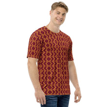 Load image into Gallery viewer, Burgundy Bronze Geometric Men&#39;s T-shirt - Happiness Looks Beautiful