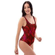 Load image into Gallery viewer, Be Happy Wine One-Piece Swimsuit - Happiness Looks Beautiful