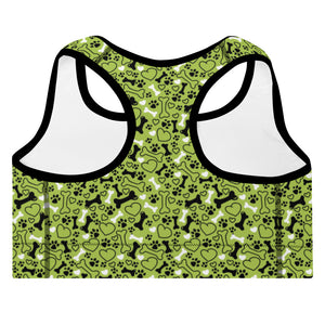 Dog Lover Padded Sports Bra - Happiness Looks Beautiful