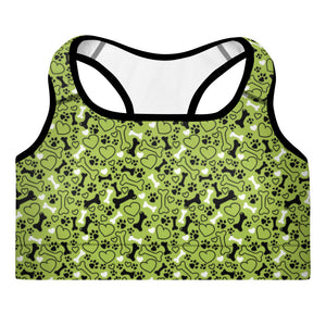 Dog Lover Padded Sports Bra - Happiness Looks Beautiful