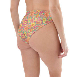 Frolicking Floral Recycled High-Waisted Bikini Bottom - Happiness Looks Beautiful