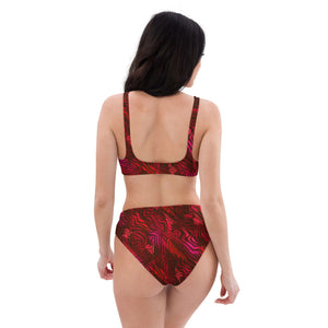 Be Happy Wine Recycled High-Waisted Bikini - Happiness Looks Beautiful