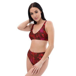 Be Happy Wine Recycled High-Waisted Bikini - Happiness Looks Beautiful