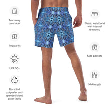 Load image into Gallery viewer, Blue Mosaic Men&#39;s Swim Trunks - Happiness Looks Beautiful