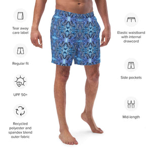 Blue Mosaic Men's Swim Trunks - Happiness Looks Beautiful