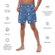 Load image into Gallery viewer, Blue Mosaic Men&#39;s Swim Trunks - Happiness Looks Beautiful