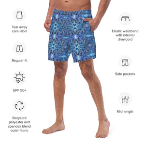 Blue Mosaic Men's Swim Trunks - Happiness Looks Beautiful